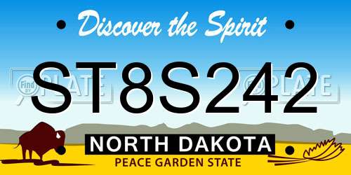 ST8S242 North Dakota License Plate