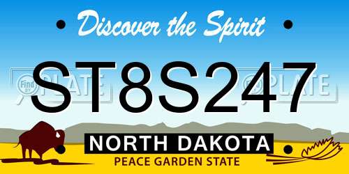 ST8S247 North Dakota License Plate