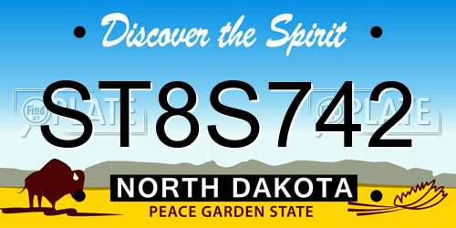 ST8S742 North Dakota License Plate
