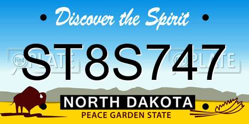 ST8S747 North Dakota License Plate