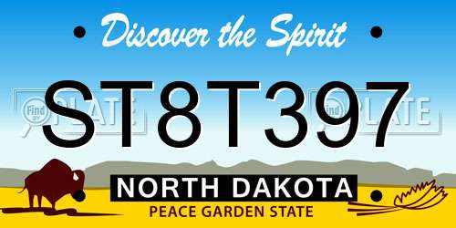 ST8T397 North Dakota License Plate