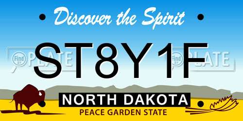 ST8Y1F North Dakota License Plate