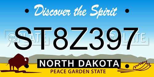 ST8Z397 North Dakota License Plate