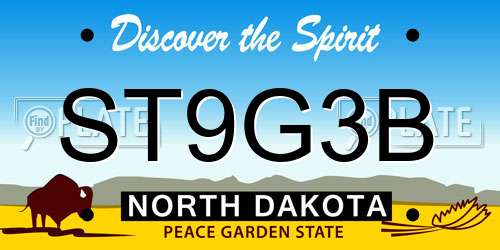 ST9G3B North Dakota License Plate