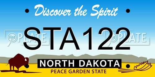 STA122 North Dakota License Plate