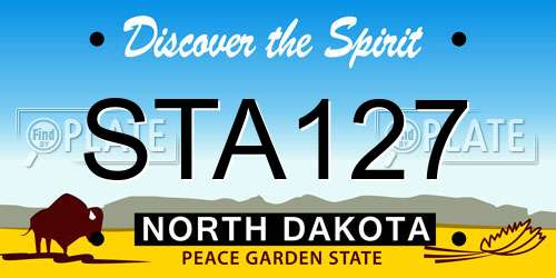 STA127 North Dakota License Plate