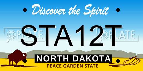 STA12T North Dakota License Plate