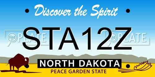 STA12Z North Dakota License Plate