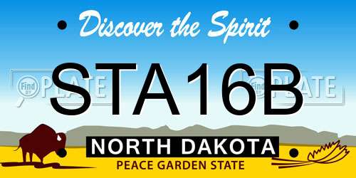 STA16B North Dakota License Plate