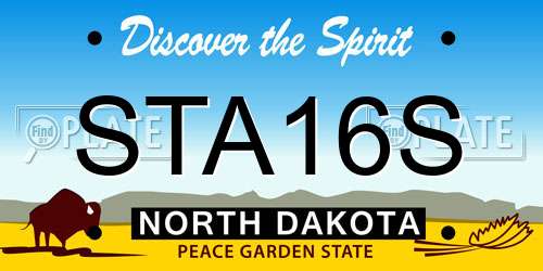 STA16S North Dakota License Plate