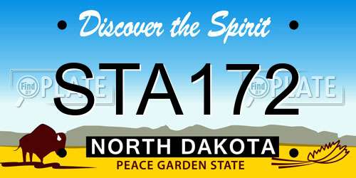 STA172 North Dakota License Plate