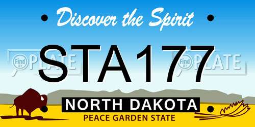STA177 North Dakota License Plate