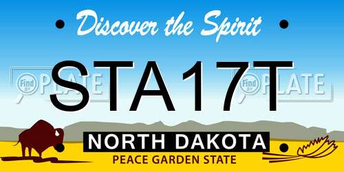 STA17T North Dakota License Plate