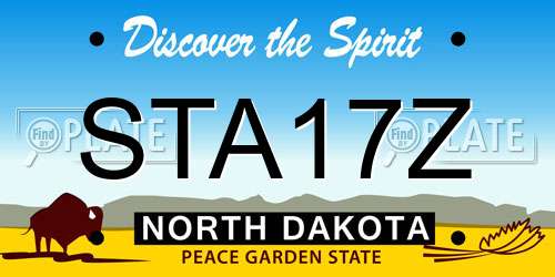 STA17Z North Dakota License Plate