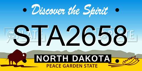 STA2658 North Dakota License Plate
