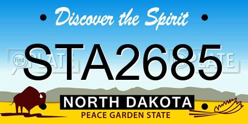 STA2685 North Dakota License Plate