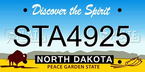 STA4925 North Dakota License Plate