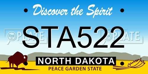 STA522 North Dakota License Plate