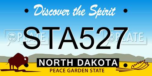 STA527 North Dakota License Plate