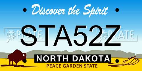 STA52Z North Dakota License Plate