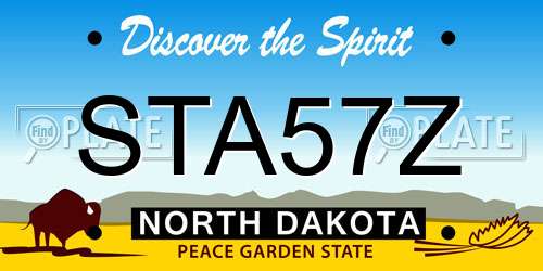 STA57Z North Dakota License Plate