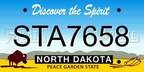 STA7658 North Dakota License Plate