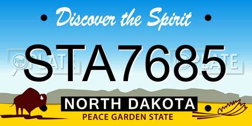 STA7685 North Dakota License Plate