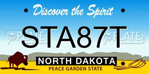 STA87T North Dakota License Plate