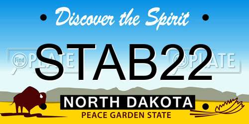 STAB22 North Dakota License Plate