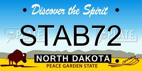 STAB72 North Dakota License Plate