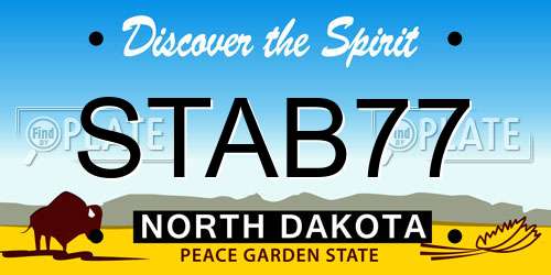 STAB77 North Dakota License Plate