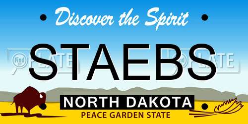 STAEBS North Dakota License Plate