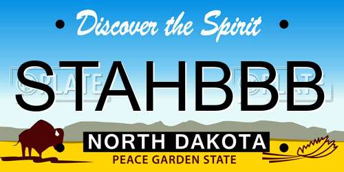 STAHBBB North Dakota License Plate