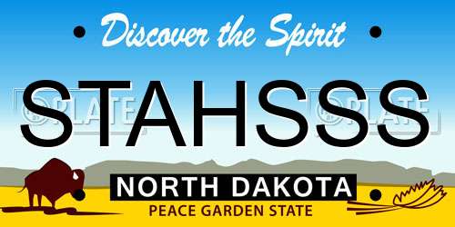 STAHSSS North Dakota License Plate