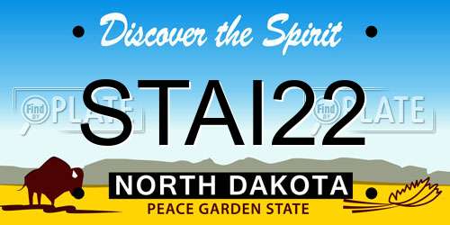 STAI22 North Dakota License Plate