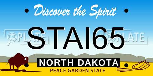 STAI65 North Dakota License Plate