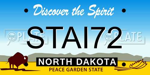 STAI72 North Dakota License Plate
