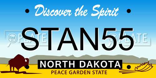 STAN55 North Dakota License Plate