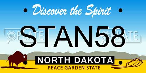 STAN58 North Dakota License Plate