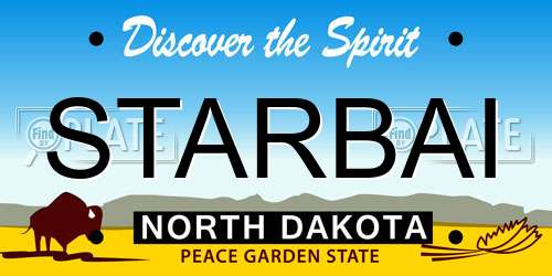 STARBAI North Dakota License Plate