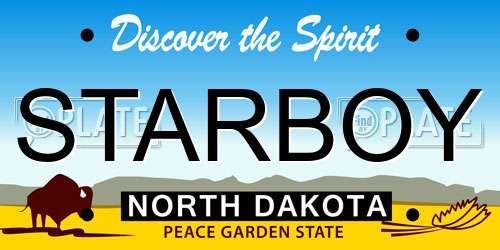 STARBOY North Dakota License Plate