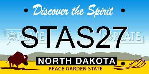 STAS27 North Dakota License Plate