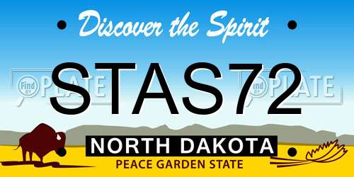 STAS72 North Dakota License Plate