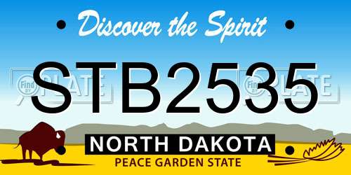 STB2535 North Dakota License Plate