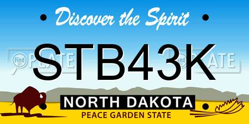 STB43K North Dakota License Plate
