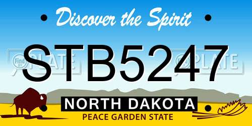 STB5247 North Dakota License Plate