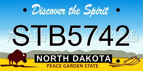 STB5742 North Dakota License Plate