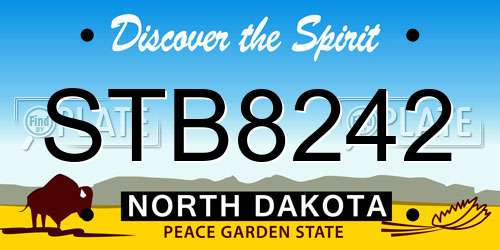 STB8242 North Dakota License Plate