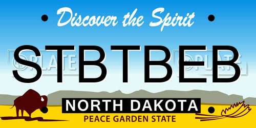 STBTBEB North Dakota License Plate