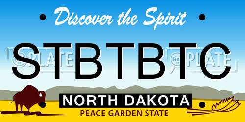 STBTBTC North Dakota License Plate